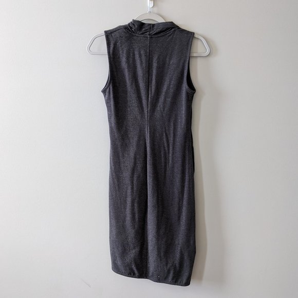 Athelta Duet Faux Wrap Jersey Dress in Charcoal - Picture 3 of 7